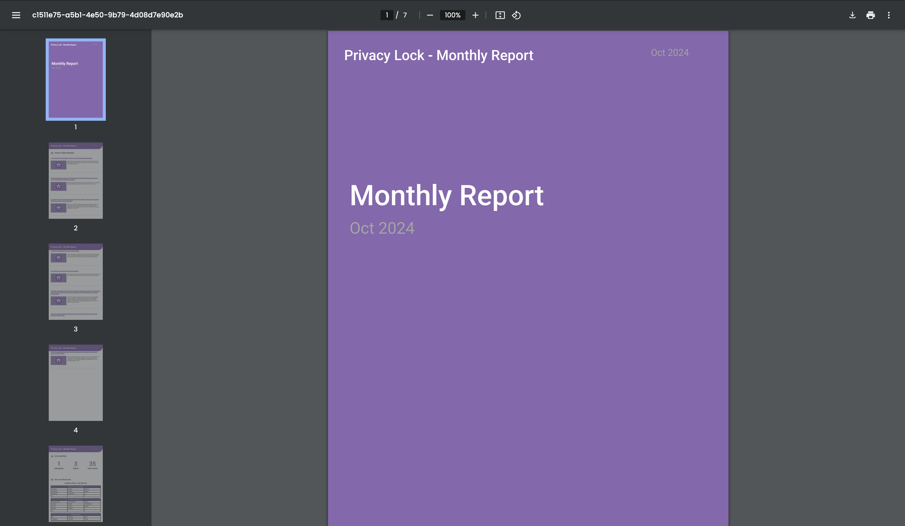 Monthly Report